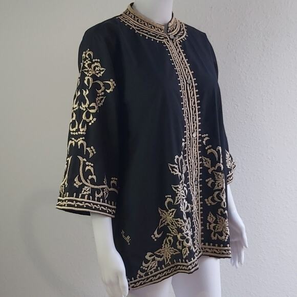 Vintage Macelli Bohemian Embroidered Tunic Size Large - Picture 4 of 12